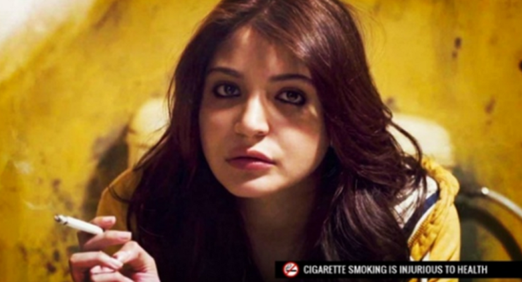 Indian onscreen warning during smoking