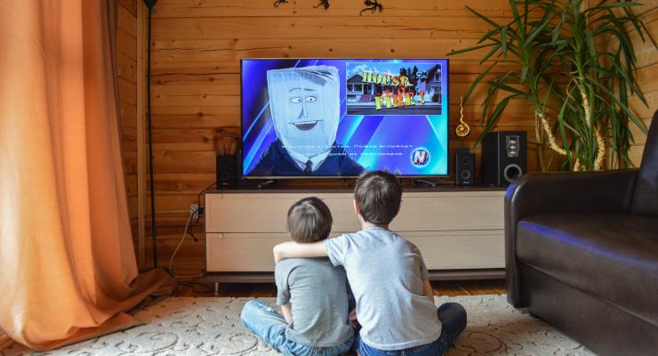 Children watching television